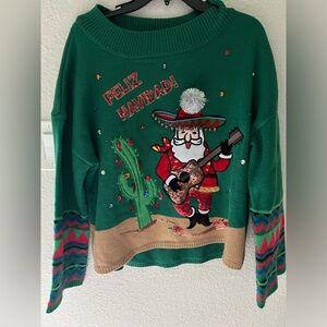 Holiday Time Feliz Navidad Sweater Large (12-14)